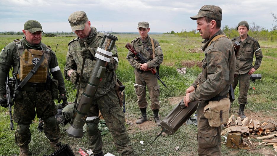 Service members of pro-Russian troops inspect an AT4 anti-tank launcher of the Ukrainian armed forces outside Svitlodarsk
Service members of pro-Russian troops inspect an AT4 anti-tank launcher of the Ukrainian armed forces during Ukraine-Russia conflict outside the town of Svitlodarsk in the Donetsk region, Ukraine May 25, 2022.,Image: 694449373, License: Rights-managed, Restrictions: , Model Release: no, Credit line: ALEXANDER ERMOCHENKO / Reuters / Forum
ALEXANDER ERMOCHENKO / Reuters / Forum
defence, civil unrest, war, category_code_def, category_code_europ, category_code_war, category_code_vio, category_code_defence, category_code_civil unrest
