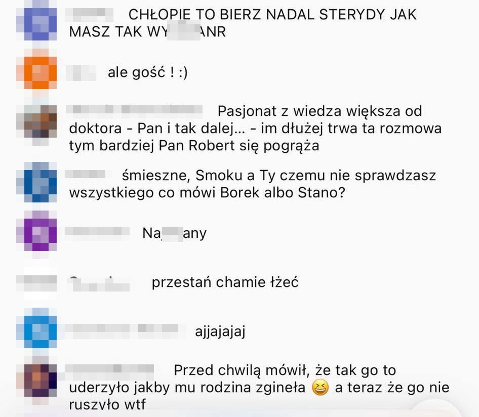 Komentarze pod wywiadem Roberta Karasia dla Kanału Sportowego