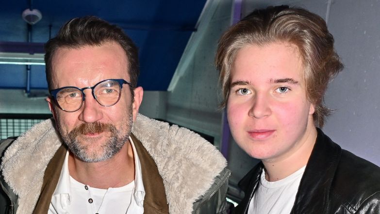 Tomasz Kot z synem Leonem