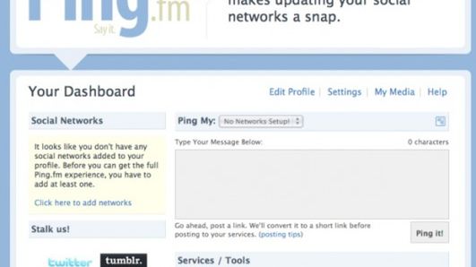Ping.fm wysyła informacje do najpopularniejszych serwisów społecznościowych 1