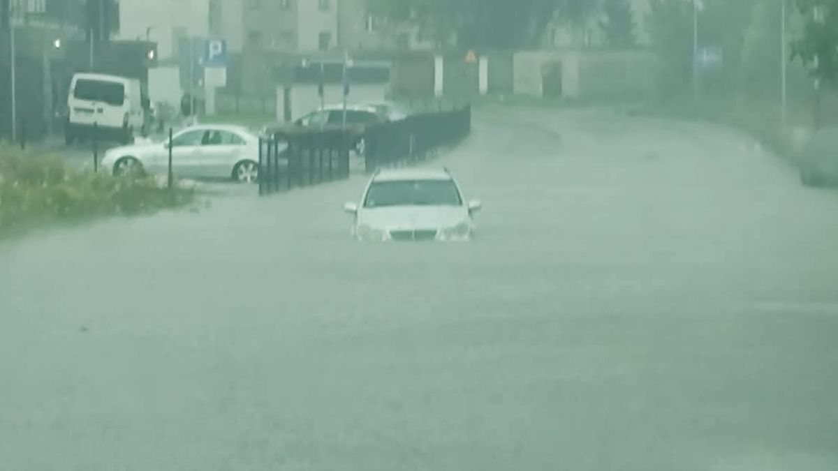 Intensywne opady deszczu w Słupsku.