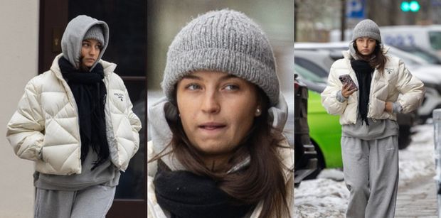 Odziana w dres i puchówkę za 12 TYSIĘCY ZŁOTYCH Julia Wieniawa snuje się po mieście (ZDJĘCIA)