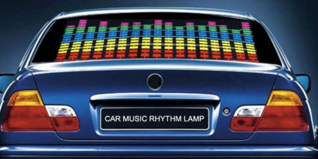 Sound Music Activated Car Sticker Equalizer Glow Flash Light LED Panel