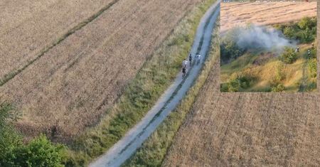 Podpalili łąkę. "Zabawę" nastolatków nagrał policyjny dron