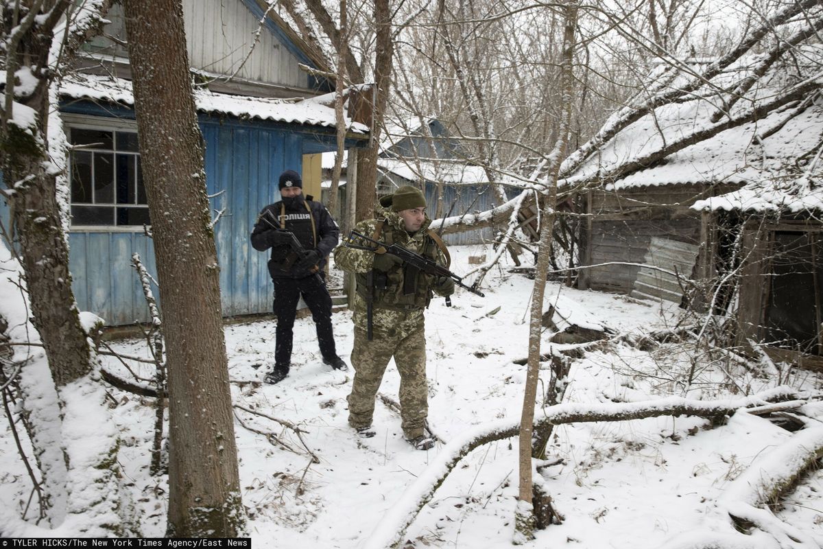 Ukraińscy pogranicznicy w Strefie Wykluczenia (Tyler Hicks/The New York Times)