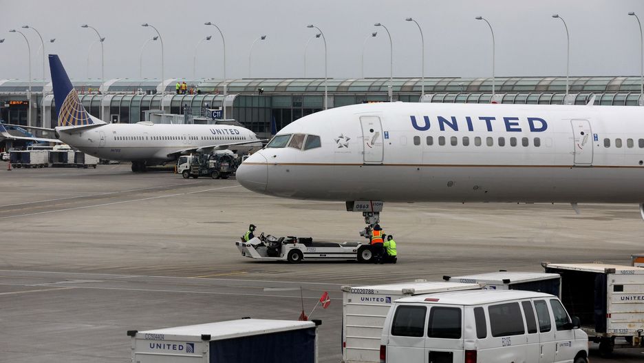 A United Airlines jet is taxied to the gate at O&apos;Hare International Airport on Jan. 3, 2020, in Chicago. (Antonio Perez/Chicago Tribune/Tribune News Service via Getty Images)