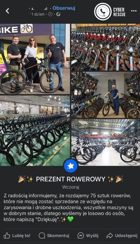 Oszustwo "na rower"