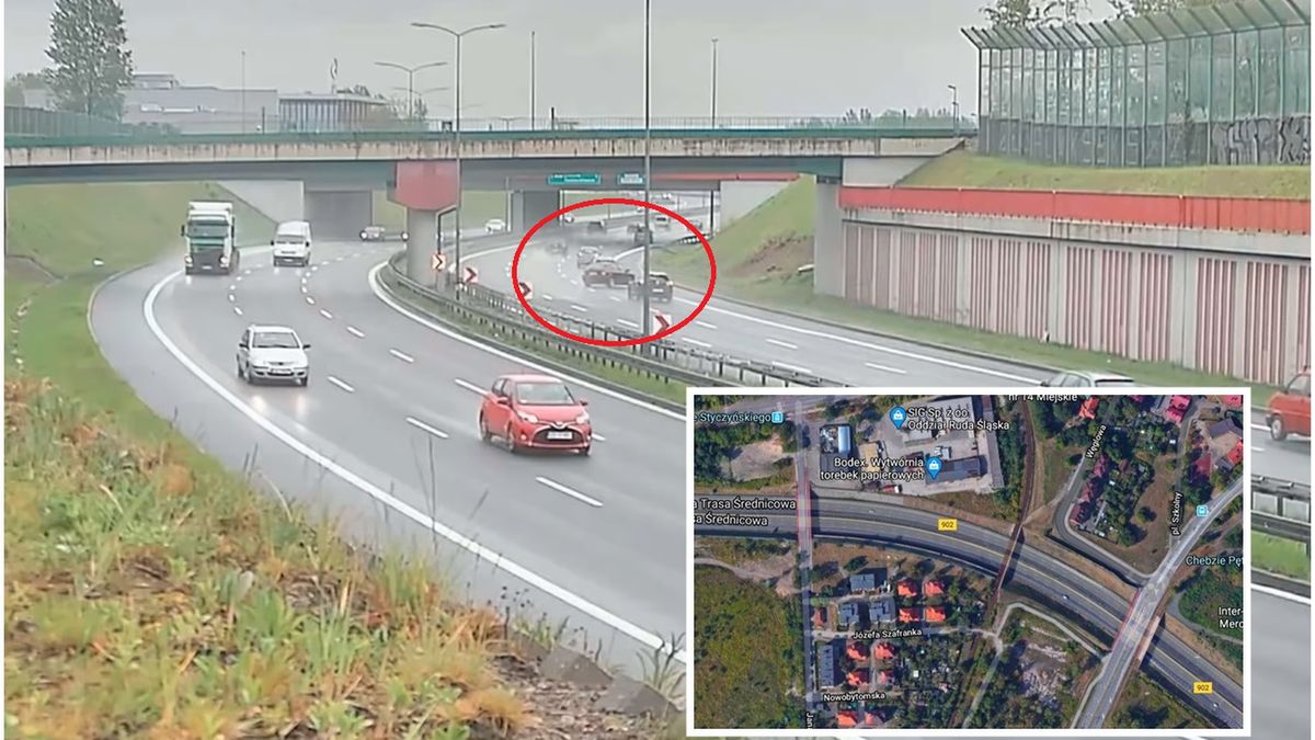 "Zakręt mistrzów" - ironiczna nazwa łuku na DTŚ, który przerasta umiejętności wielu kierowców gdy pada deszcz