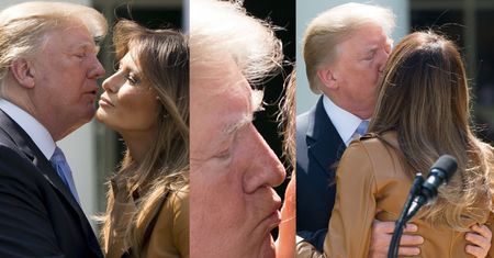 Słodkie pocałunki Donalda i Melanii w Ogrodzie Różanym Białego Domu (ZDJĘCIA)
