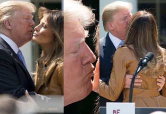 Słodkie pocałunki Donalda i Melanii w Ogrodzie Różanym Białego Domu (ZDJĘCIA)