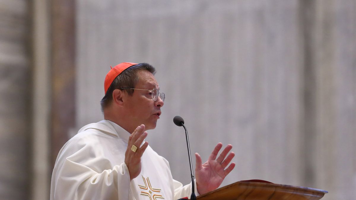Cardinal Grzegorz Rys speaks during solemn Mass on the occasion of the 45th anniversary of the election of St. John Paul II to the Petrine Ministry celebrated by Archbishop Stanisaw Gdecki. Vatican City (Vatican), October 16th, 2023 (Photo by Grzegorz Galazka/Archivio Grzegorz Galazka/Mondadori Portfolio via Getty Images)