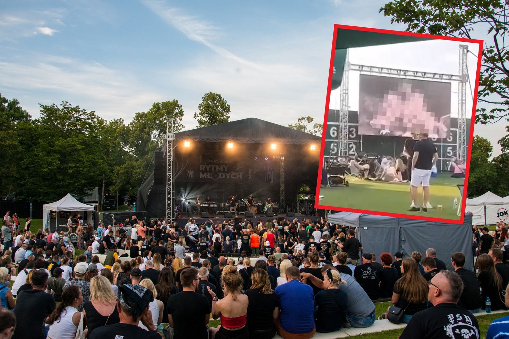 Skandal na festiwalu w Jarocinie. Naga kobieta pojawiła się na telebimie