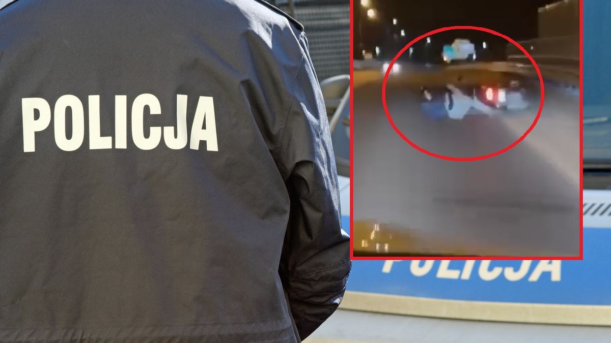 Oleśnica: Pijany motocyklista przewrócił się na jezdnię. Policja komentuje nagranie
