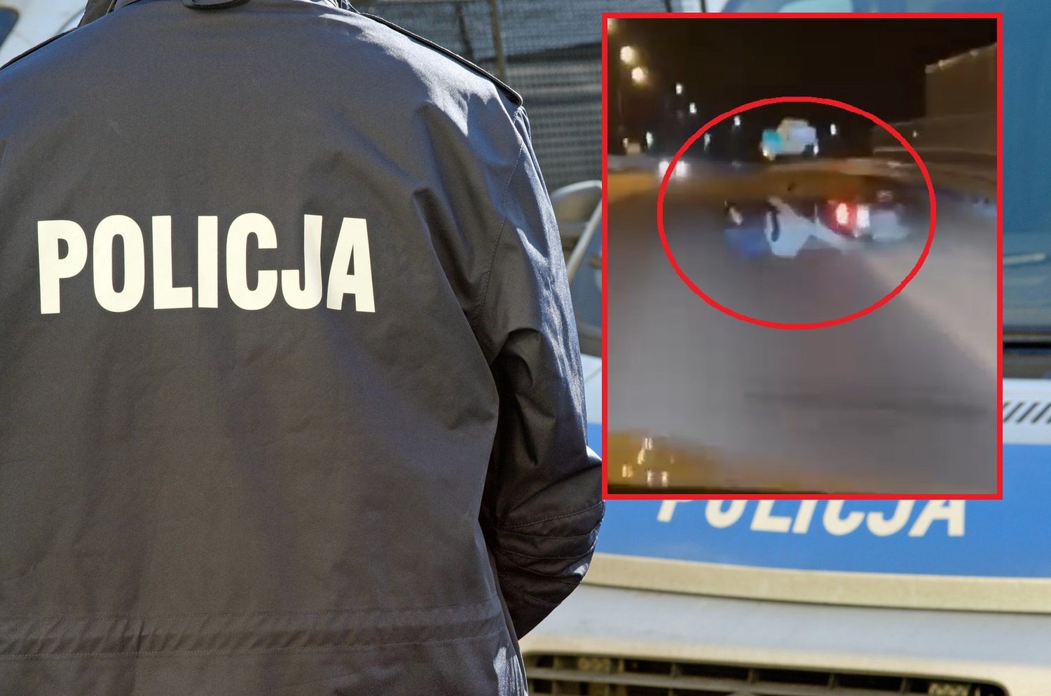 Oleśnica: Pijany motocyklista przewrócił się na jezdnię. Policja komentuje nagranie