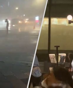 Ludzie uciekali w popłochu. Wiatr wybijał okna biurowca w Houston