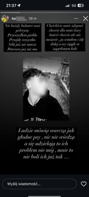 Wpis na profilu Bartosza G.