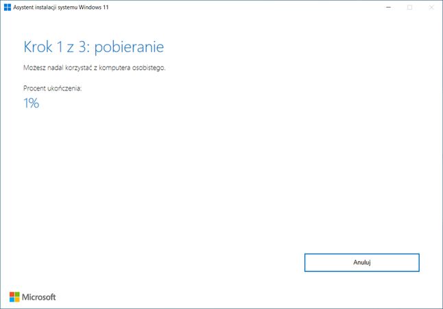 Pobieranie Windows 11 w Asystencie instalacji