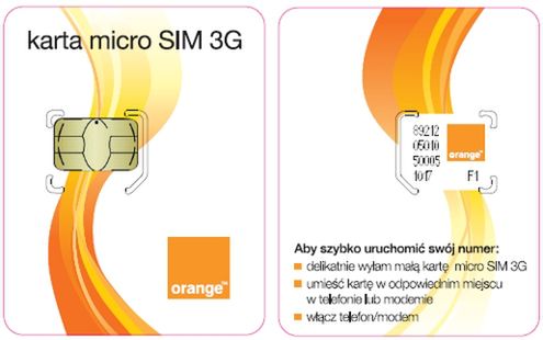 micro SIM 3G w Orange