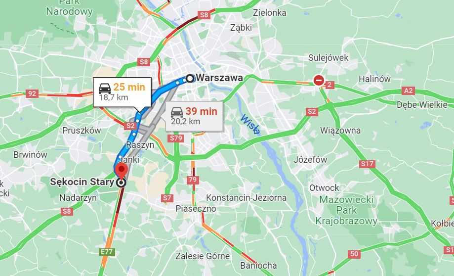 Zablokowany dojazd do Warszawy. Wypadek na krajowej "siódemce"