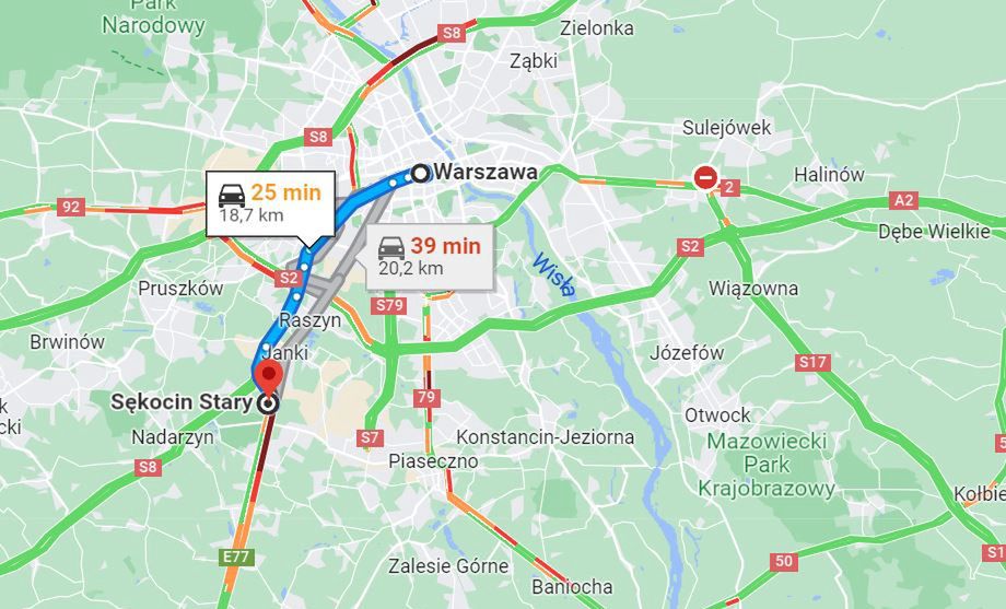 Gigantyczny korek po wypadku na krajowej "siódemce"