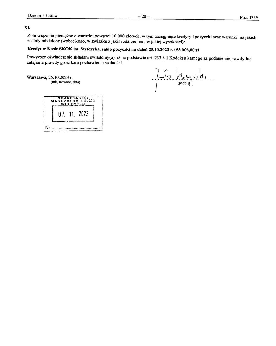 Oświadczenie majątkowe Jarosława Kaczyńskiego