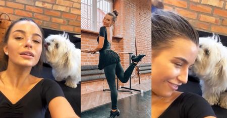 Wyczerpana Julia Wieniawa narzeka na morderczy trening, pozwalając psu zlizać z twarzy strużki potu: "Stefano chce mnie ZABIĆ"
