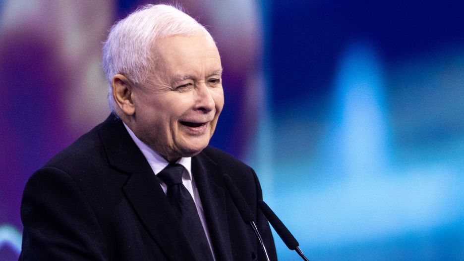Jaroslaw Kaczynski  leader of ruling party Law and Justice during the second day of the program convention in Warsaw, Poland, on May 14, 2023NO SALES POLAND (Photo by Andrzej Iwanczuk/NurPhoto via Getty Images)