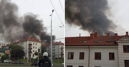 Kłęby czarnego dymu nad Lublinem. Pożar domu przy ul. Nadbystrzyckiej