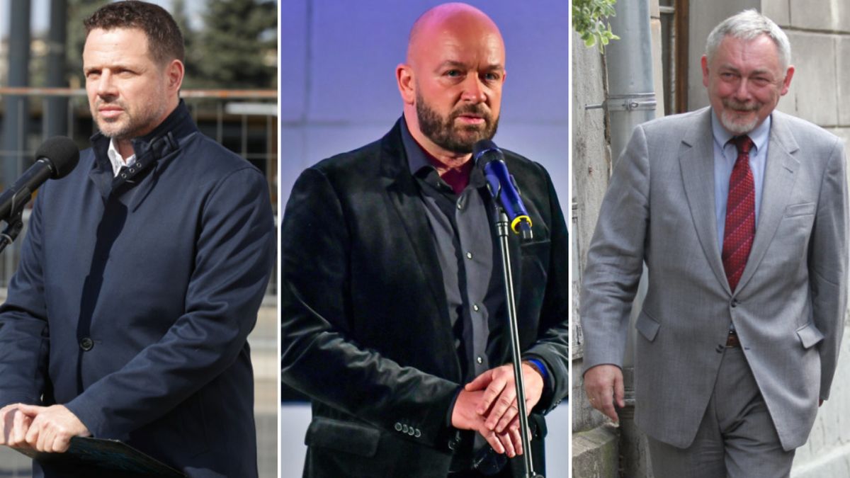 Prezydent Warszawy Rafał Trzaskowski, prezydent Wrocławia Jacek Sutryk i prezydent Krakowa Jacek Majchrowski