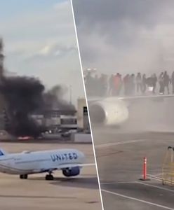 Pożar samolotu w Denver. Ludzie uciekli na skrzydła