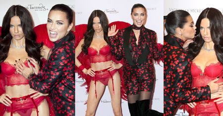 Adriana Lima pozuje ze swoją figurą woskową! KTÓRA ŁADNIEJSZA?