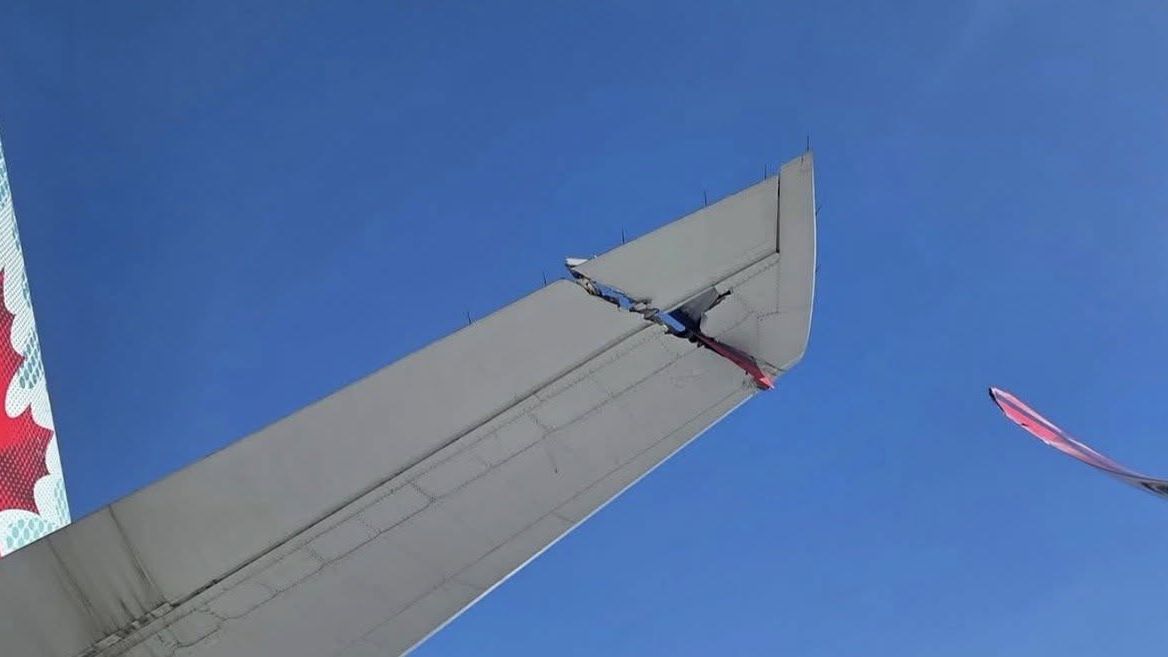 Uszkodzona końcówka skrzydła Airbusa A350