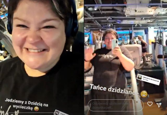 Dominika Gwit dba o formę w ciąży, ćwicząc na siłowni