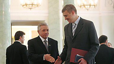 Andrzej Lepper i Roman Giertych