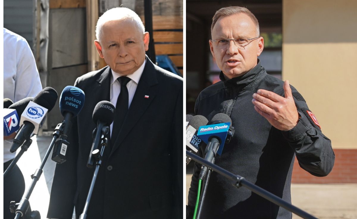 powódź, Andrzej Duda, Jarosław Kaczyński, pis Duda pojechał do powodzian. Prezes PiS już skomentował