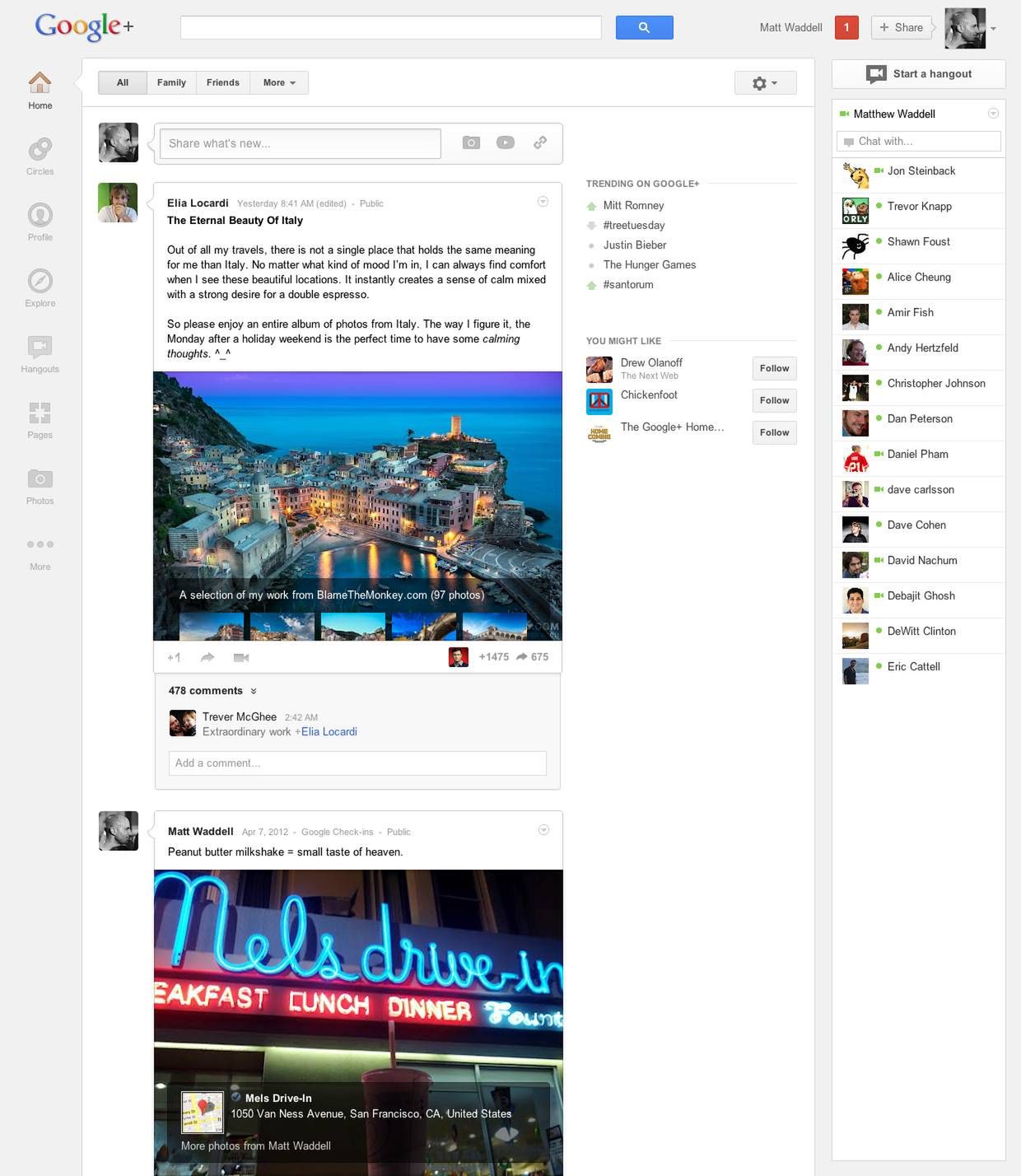 Nowy wygląd Google+ (Fot. Google)