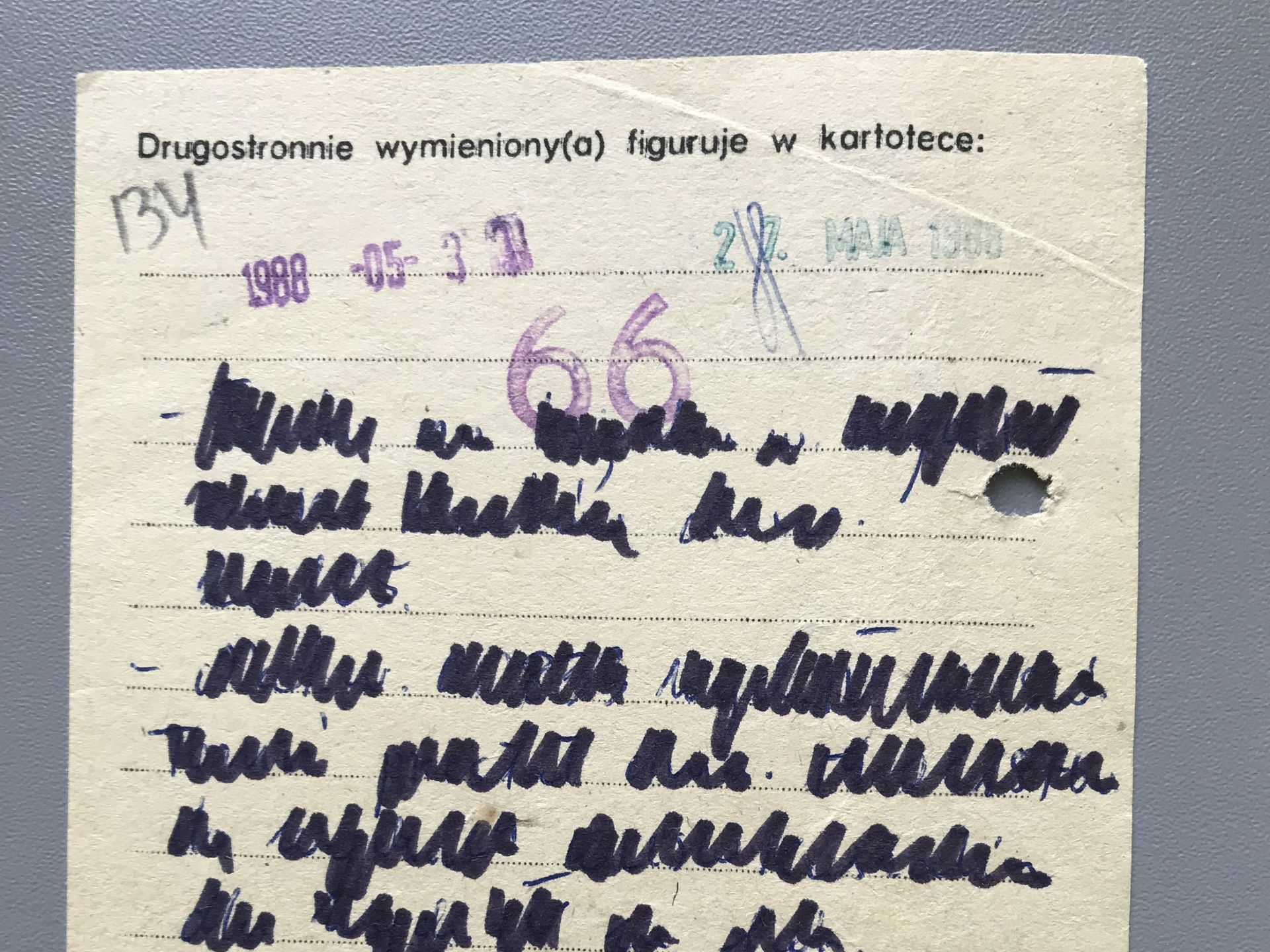 Karta Mkr-1 z teczki paszportowej T. Rydzyka, odczytana przez Piątka