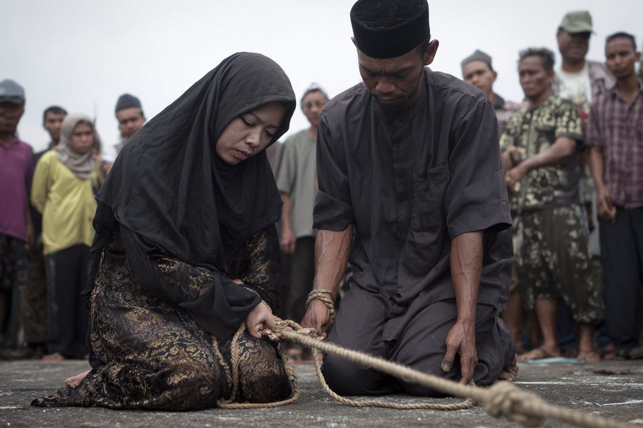 Publiczna chłosta w Aceh. Surowa kara za złamanie prawa religijnego