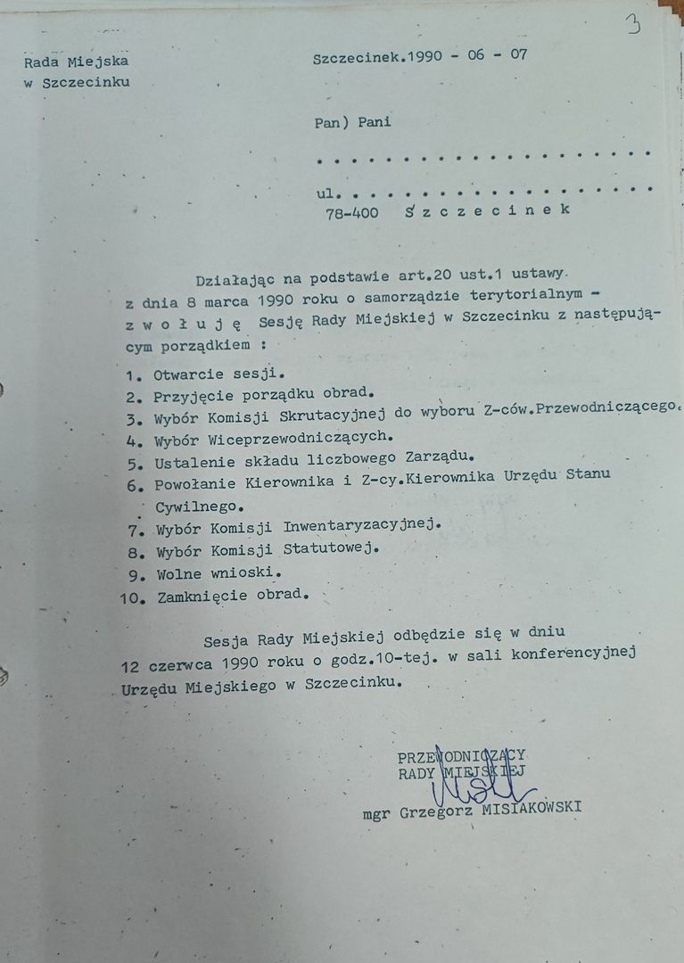 Pierwszy rok działalności Rady Miasta w Szczecinku