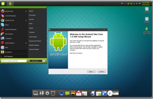 Windows 7 lub 2008 Server upodobnione do Androida 2