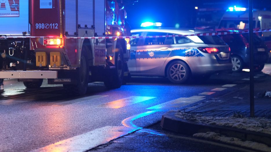Wypadek kraksa kolizja straż pożarna pomoc