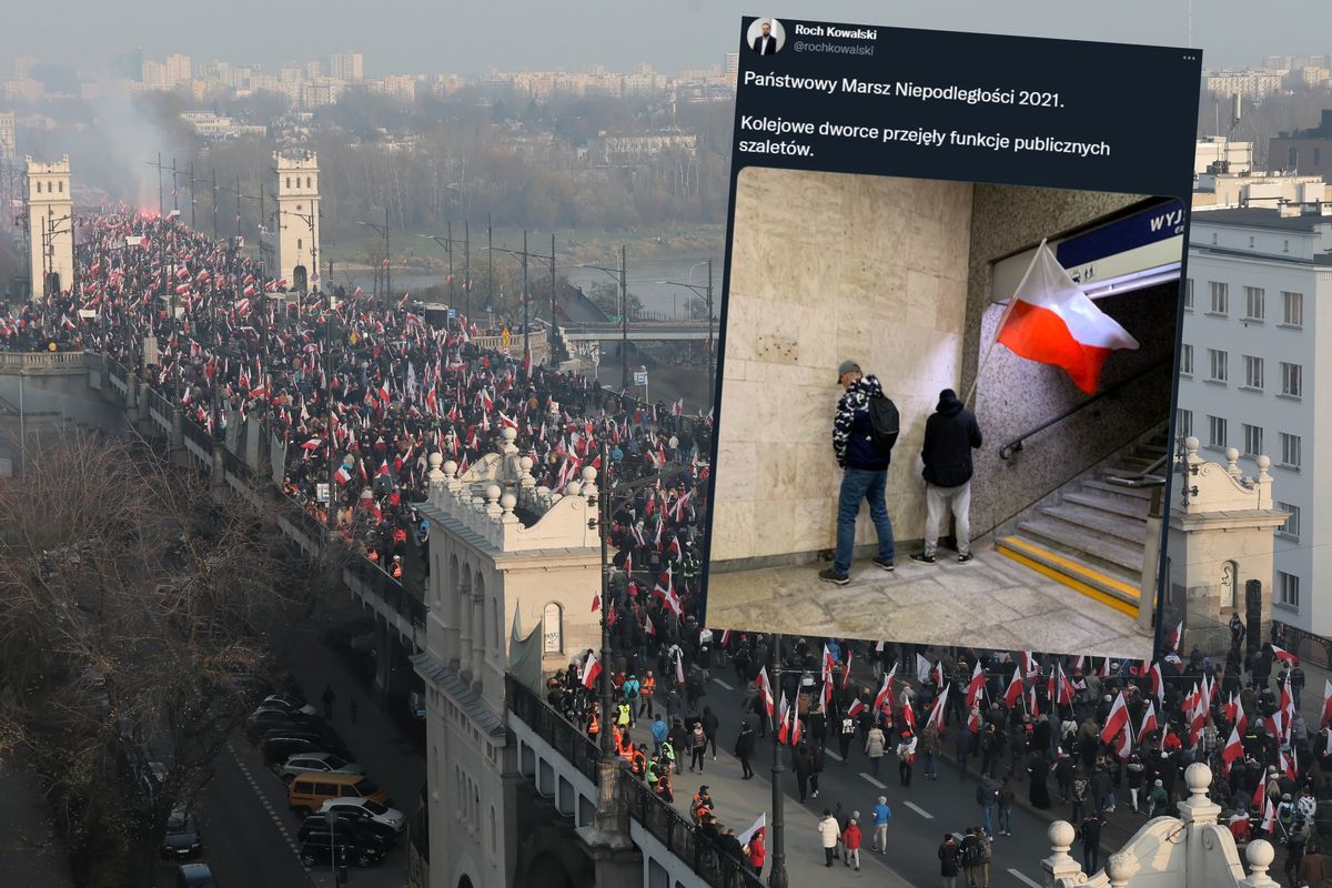 Marsz Niepodległości 2021. Skandaliczne zachowanie w Warszawie? Dziennikarz zrobił zdjęcie 