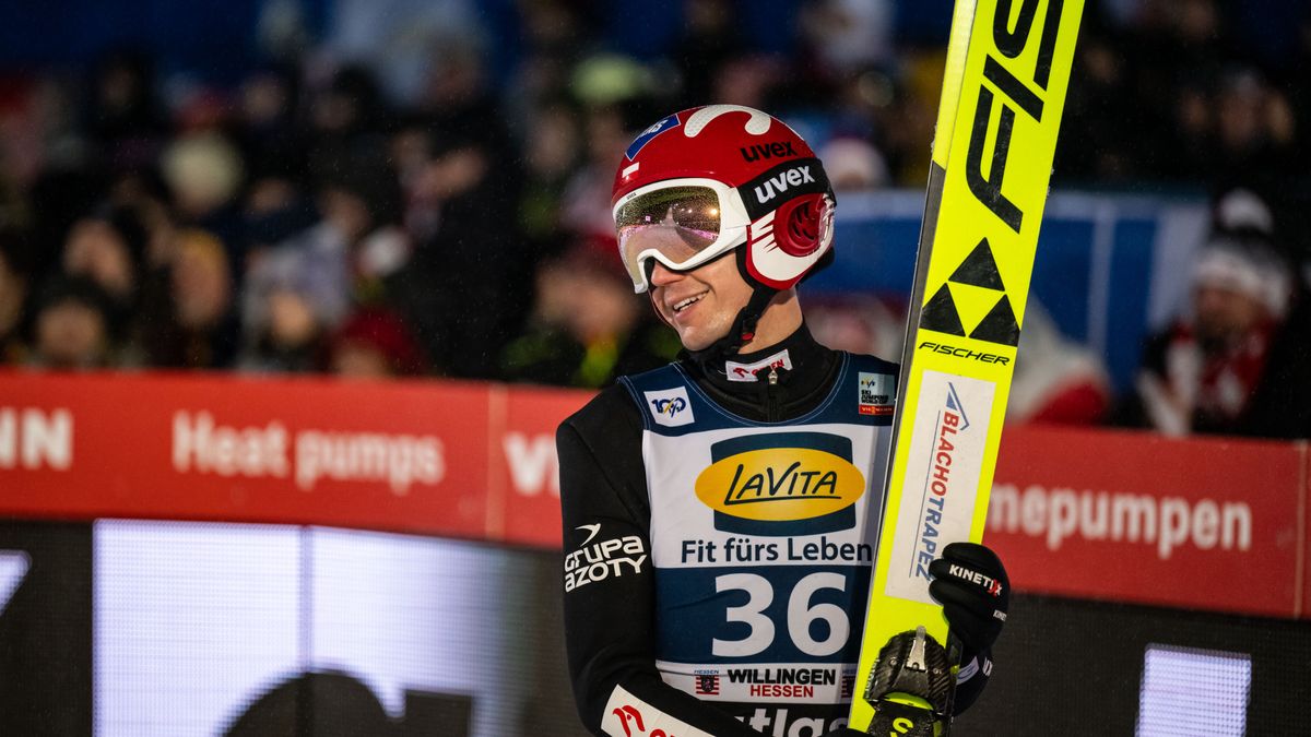 WILLINGEN, GERMANY - FEBRUARY 4: Kamil Stoch of Poland reacts during the second round for the FIS World Cup Ski Jumping Men Individual HS147 on February 4, 2024 in Willingen, Germany. (Photo by Daniel Kopatsch/Getty Images)