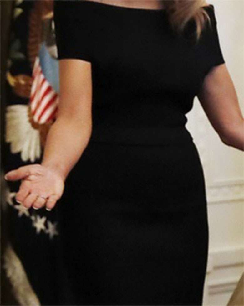 Stylizacja Melanii Trump z obchodów Chanuki w Białym Domu