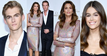 Dumna Cindy Crawford pozuje z całą rodziną na ściance w Paryżu (ZDJĘCIA)