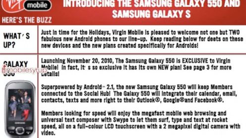 Samsung Galaxy 550: nowy low-end wkrótce na rynku? 1