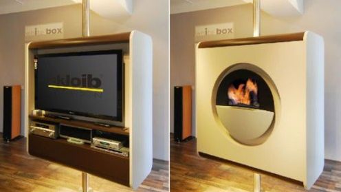 Telewizor i kominek w jednej szafce 1
