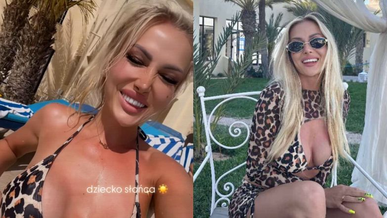 Muśnięta słońcem Elizka Trybała podbija Tunezję w bikini w cętki