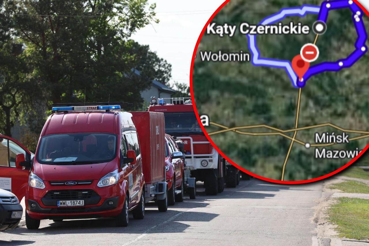 Trwa akcja gaśnicza. Służby zamknęły dk 50