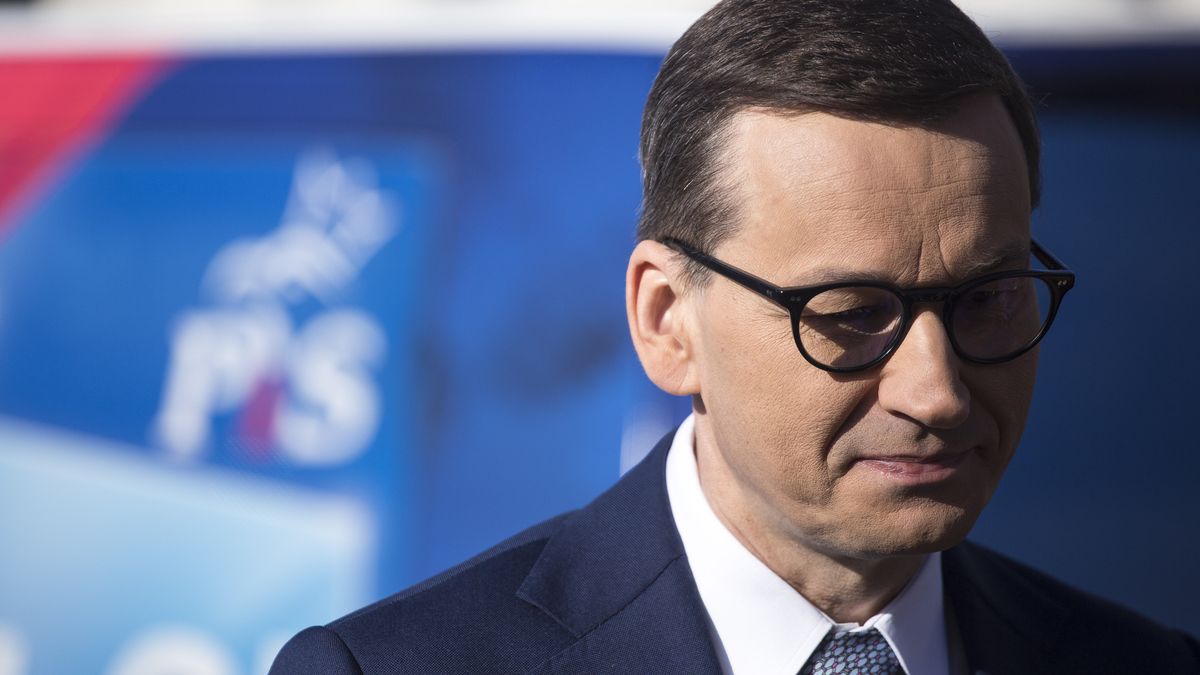 Prime Minister of Poland Mateusz Morawiecki sets off on a tour program of economic recovery called Polish Order (polski lad) in Warsaw on May 17, 2021. (Photo by Maciej Luczniewski/NurPhoto via Getty Images)